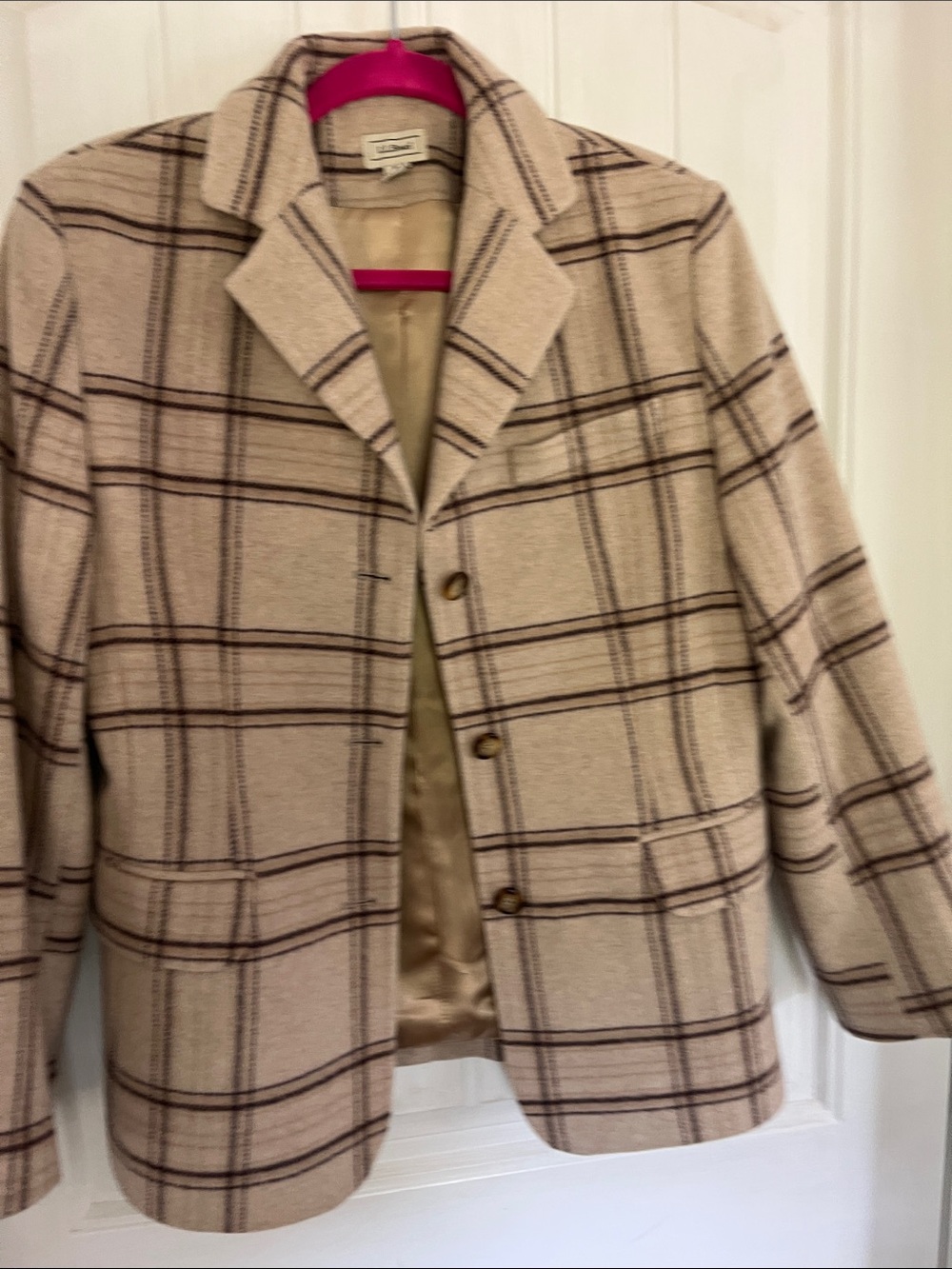 Vintage LL Bean wool Cashmere blazer jacket Sz 8P Exc